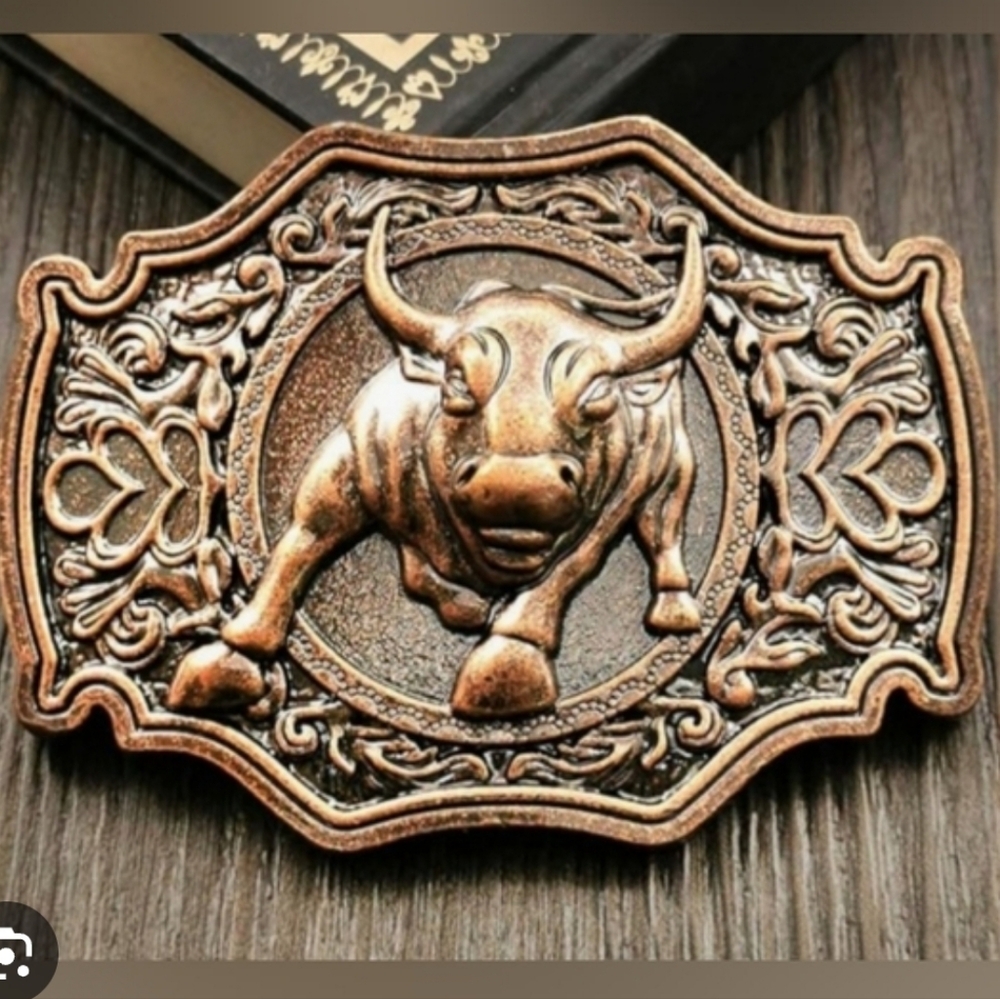 New bull steer belt buckle Copper Other colors available